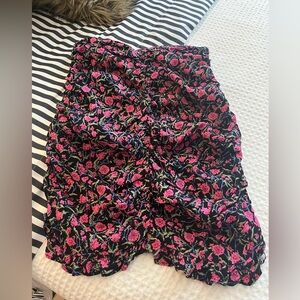 Zara foral ruched skirt